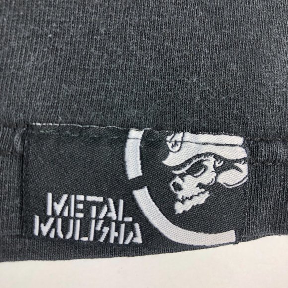Y2K Metal Mulisha Shirt Mens Small Black & White Big Print Helmet Spell Out Logo - Picture 3 of 13